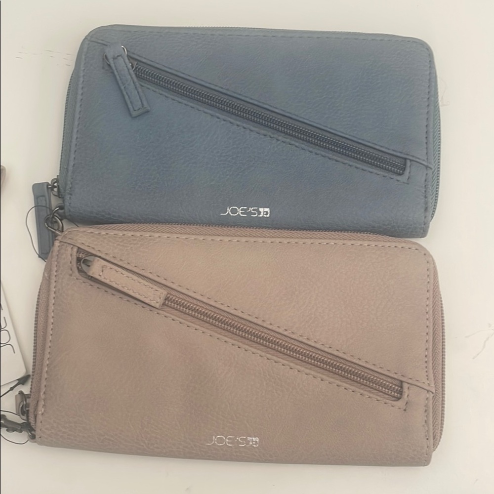 Joe's Jeans Women's Leather Wallet - Blue and Tan